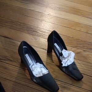 Gray Metallic Pump Heels - Women